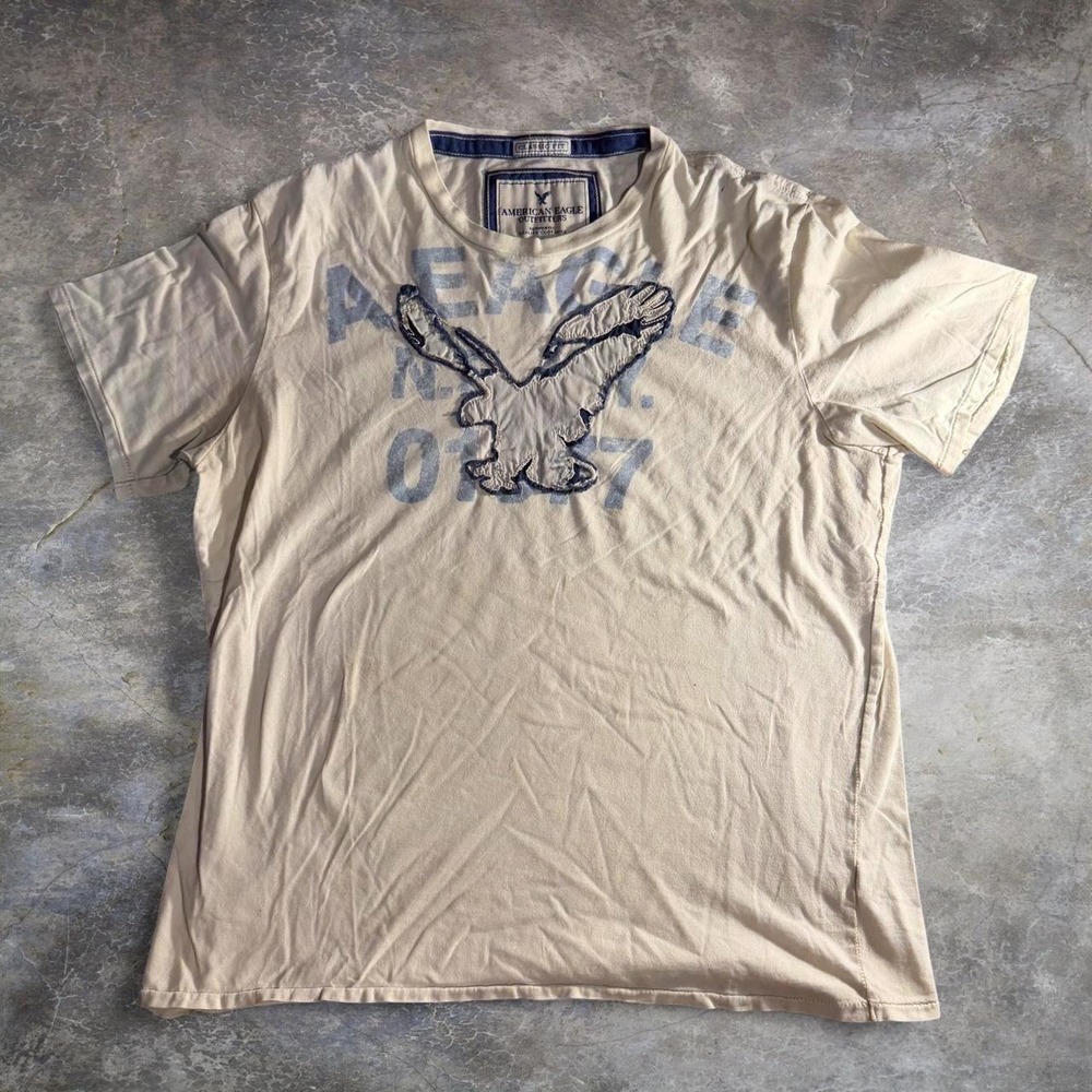 American Eagle Outfitters Eagle Logo Applique Graphic T-Shirt Large Y2K 2000s
